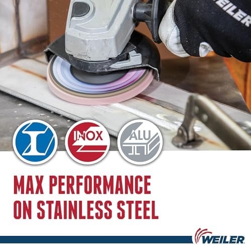 Weiler 50130 Saber Tooth 7/8" Arbor, 4-1/2" Diameter, 40 Grit, Ceramic, Phenolic Backing, Flat High Density Abrasive Flap Disc (Pack of 10)