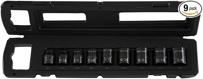 CRAFTSMAN Impact Socket Set, SAE, 3/8", 9Piece (CMMT15880)