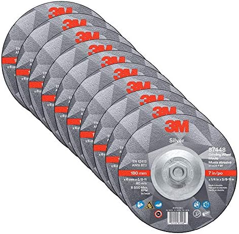 3M Silver Depressed Center Grinding Wheel, 87448, 36+, T27 Quick Change