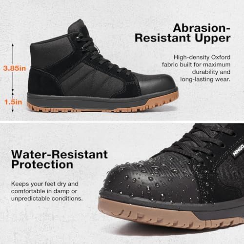 NINGO Composite Toe Work Shoes for Men, Lightweight Composite Toe Boots