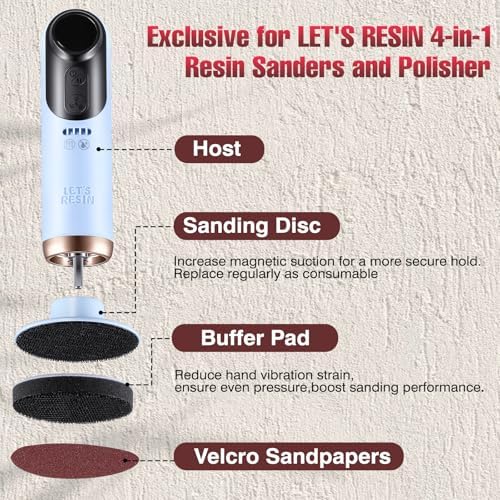 LET'S RESIN LRP-2393 4-in-1 Resin Sander Accessory Kit - 203pcs, 3 Inch