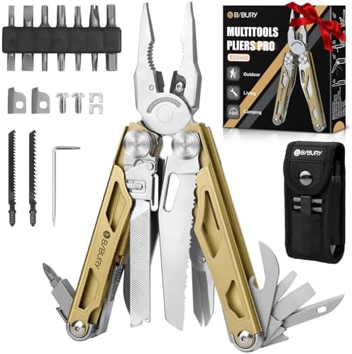BIBURY Multitool Pliers with 440A Knife & Full Size Scissors, BI2045D