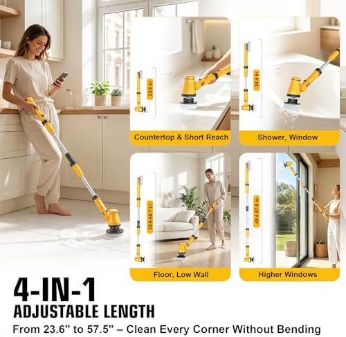 NATBEESY Electric Spin Scrubber Compatible with DeWalt 20V Battery
