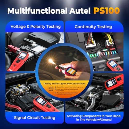 Autel PowerScan PS100 Circuit Tester 2.0, 12-24V Power Circuit Probe Tool