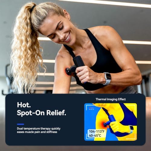 Massage Gun with Heat Therapy, Deep Tissue Mini Muscle Massager
