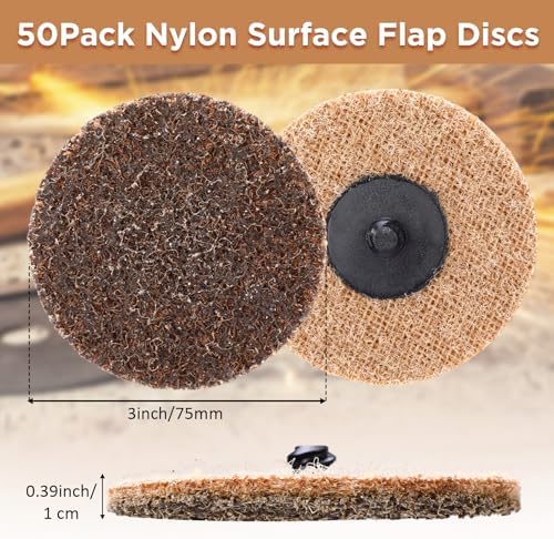 50 Pcs 3 Inch Sanding Discs Khaki Quick Change Sanding Discs