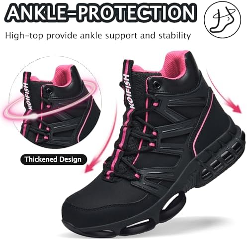KOIFISH Steel Toe Work Boots for Men Women, Waterproof Steel Toe Boots