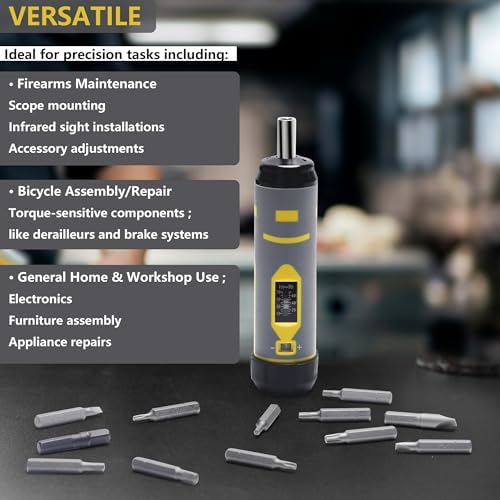 Torque Screwdriver Wrench Set 10-70 Inch Pounds for Professional Maintenance, Firearms Accurizing Gunsmithing, Scope Mounting, Tools with 1/4" Adapter