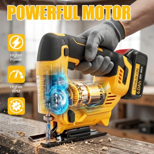 Cordless Jigsaw Compatible With Dewalt 20V MAX Battery (No Battery)