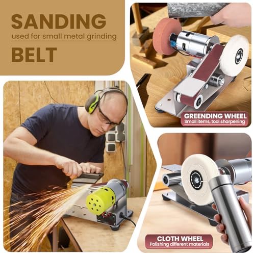 Mini Belt Sander, 15 Degree Belt Grinder,7 Speed Knife Sharpener