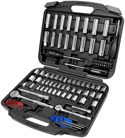 Pro-Grade 106-Piece 1/4 & 3/8-Inch Drive Mechanics Tool Set, 19039 | Complete Mechanics Tool Selection for Automotive and General Repairs