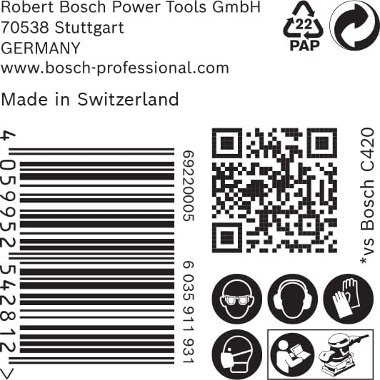 Bosch Professional 50x Expert C470 Sandpaper (for Hardwood, Paint on Wood, 115x230 mm, Grit 60, Accessories Orbital Sander)