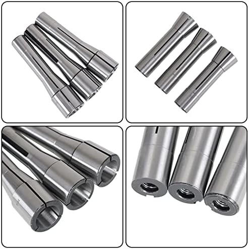 kimllier 29Pcs Mill Collets Set Mill Chuck Holder Kit 1/32-1 R8 Collet Set Threaded Internally 7/16-20 R8 Accuracy Round Spring Collet