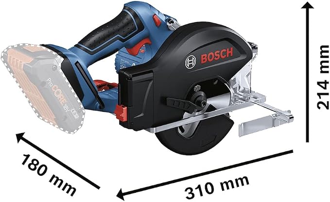 Bosch Professional Cordless Circular Saw GKM 18V-50 (Faster Work Progress, Limited Sparks and Chips, Without Batteries and Charger, in Cardboard Box)