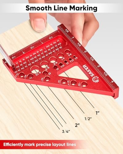 Saker 3D Multi-Angle Measuring Square Tool, Aluminum Alloy Carpenter Square