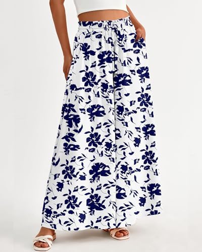 BTFBM Wide Leg Flowy Palazzo Pants for Women