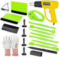 Pro Vinyl Wrap Installation Bundle: 2000W Heat Gun with Flat Nozzle, 9mm Knife Blades+Disposal Blade Container, Safety Cutter, 7pc Edge Tuck Tool, Carbon Gloves, 4 Magnetic Positioners & Squeegee