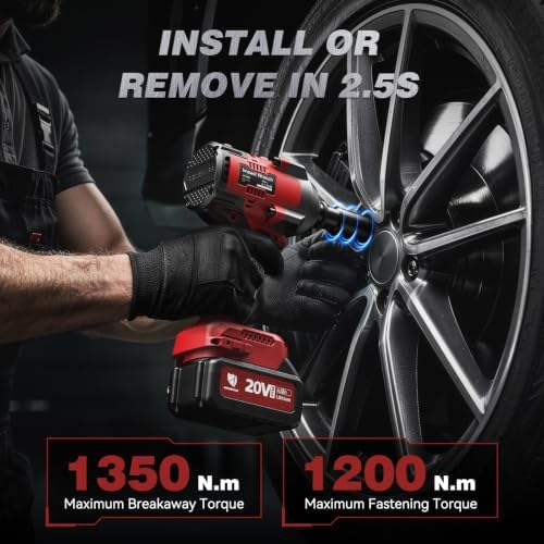 ARCCAPTAIN Cordless Impact Wrench 996Ft-lbs(1350N.m), 1/2 Inch Impact Gun