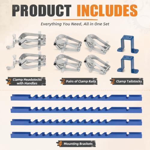 36 Inch Panel Clamps 2 Pack, 4-Way Pressure Steel Parallel Clamps, Pre-Installed Panel Clamps for Woodworking, Fits 1/2"-3" Thick & 10"-36" Wide Panels, Cutting Boards, Tabletops & Cabinet Doors