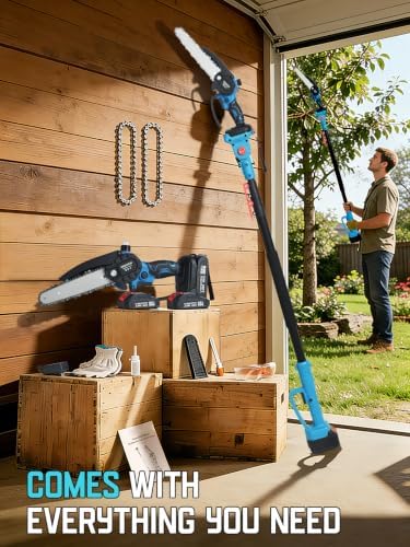 Chainsaw & 2-in-1 Cordless Pruning Shears Set - Cordless Pole Saw