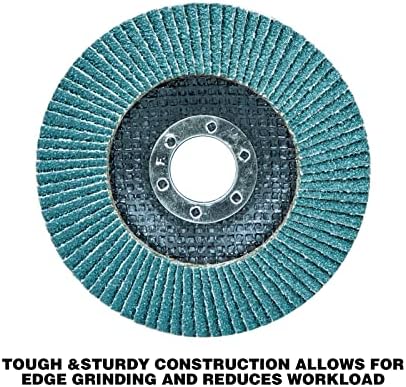 Sali 10 Pack Zirconia Flap Disc 40 Grit 4PCS/ 60 Grit 2PCS/ 80 Grit 2PCS/120 Grit 2PCS 4.5" x 7/8-Inch Sanding Disc Bevel Type #29 Premium and Industrial Grade High Performance Edge Grinding Wheel