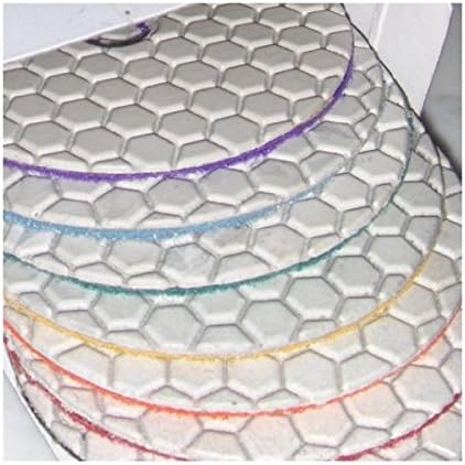 4" Dry Diamond Polishing Pads for granite Marble Concrete Stone Granite Tile Polishing Kit - 5 Pcs Pads, 1 Rubber Backer (5/8" 11) Set