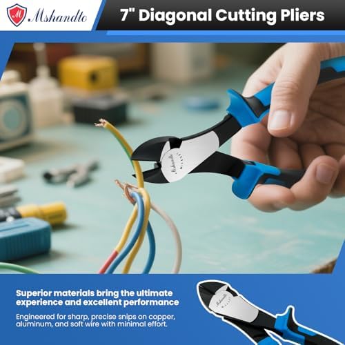 3 Pieces Plier Set, 8" Needle Nose Pliers, 8" Linesman Pliers and 7" Diagonal Cutting Pliers, Premium High Carbon Construction for Cutting, Plumbing, and General Applications Multi-use Tools