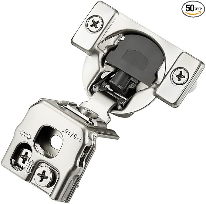 Ravinte 50 Pack 25 Pairs 1-5/16 Inch Overlay Soft Close Hinges for Kitchen Cabinet Satin Nickel Hidden Stainless Steel Concealed Hinges self Closing