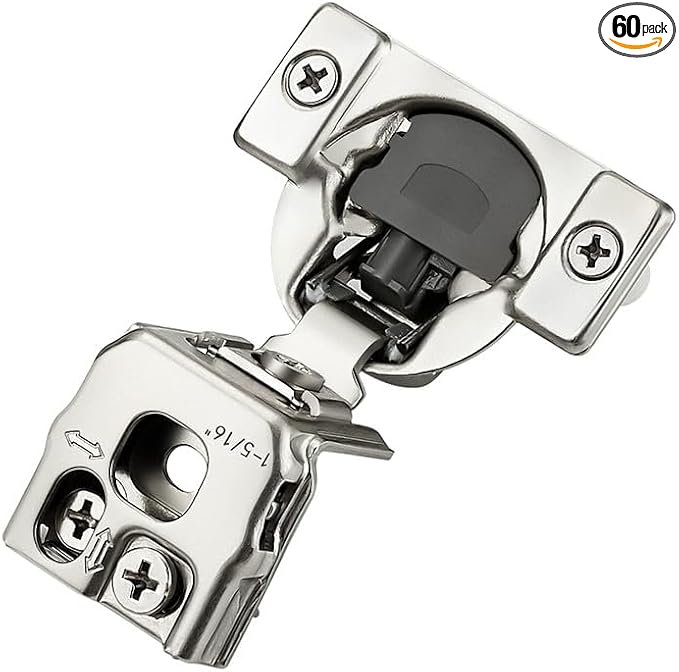 Ravinte 60 Pack 30 Pairs 1-5/16 Inch Overlay Soft Close Hinges for Kitchen Cabinet Satin Nickel Hidden Stainless Steel Concealed Hinges self Closing