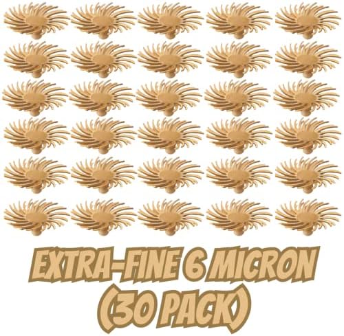 Dedeco Sunburst Radial Bristle Discs - 1/2” (12mm) Dia, Snap On, TC Bristles - Cleaning Buffer Polisher Rotary Tool Accessories, Extra-Fine 6 Micron 2500 Grit,Peach Aluminum Oxide - 30 Piece Per Pack