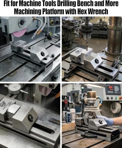 2″ Precision Grinding Vise for Machine Tools Drilling Bench and More Machining Platform with Hex Wrench, Alloy Steel Precision Grinding Screwless Mini Insert Vise Silver