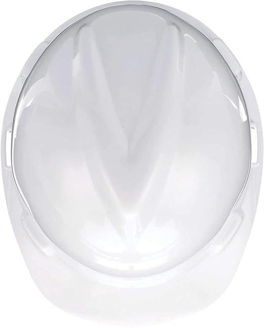 MSA 475358 V-Gard Cap Style Safety Hard Hat With Fas-Trac III Ratchet Suspension | Polyethylene Shell, Superior Impact Protection, Self Adjusting Crown-Straps - Standard Size in White
