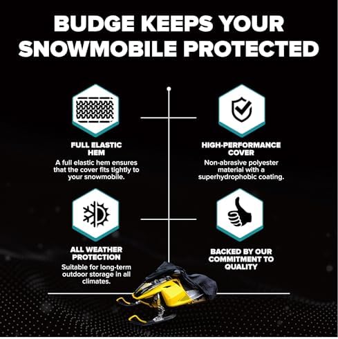 Budge Sportsman Waterproof Snowmobile Cover, Heavy Duty, Fits Up to 145"
