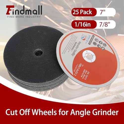 25 Pack 7"x1/16"x7/8" Cut-Off Wheel - Metal & Stainless Steel Cutting Discs