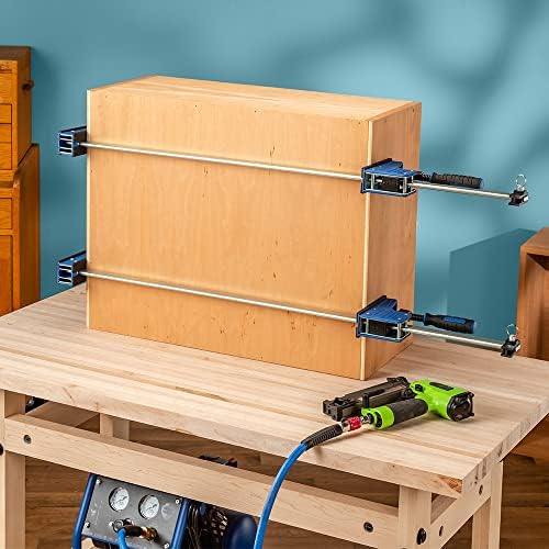 Rockler 24” Parallel Bar Clamps – Adjustable Heavy Duty Clamp w/Ergonomic Handle - Woodworking Bar Clamp To Distribute 1000 lbs Pressure – Deep Jaws Stay Parallel Clamps for Woodworking & More