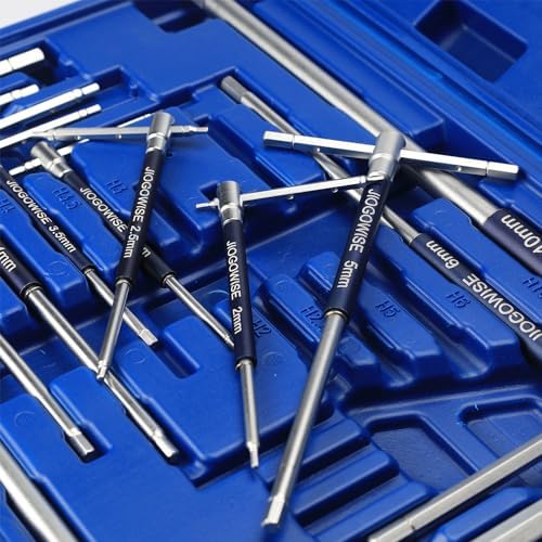 10PCS Metric 3-Way T-type Hex Wrench Set,T-handle Sliding Top with Spinning Sleeve Allen Key Wrench Kit, for Auto, Bicycle, Moto (Carry Box)