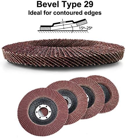 LotFancy 20PCS Flap Discs 4 1/2 for Angle Grinder, Type 29, High Density Jumbo Sanding Disc, 40 60 80 120 Grit Grinding Wheels, Aluminum Oxide Abrasives, 4.5" x 7/8"