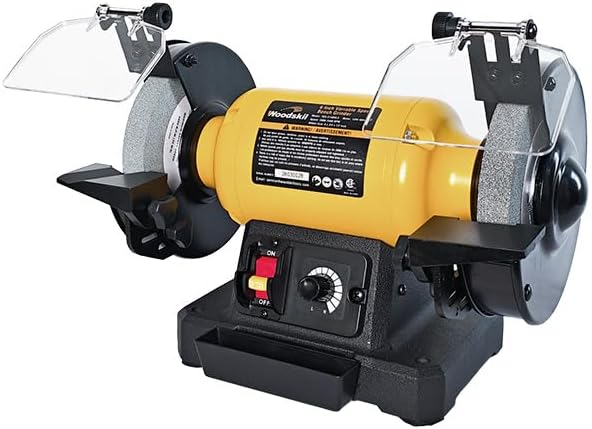 Woodskil 6" 2.5A Variable Speed Bench Grinder for Sharpening,2000–3400 RPM