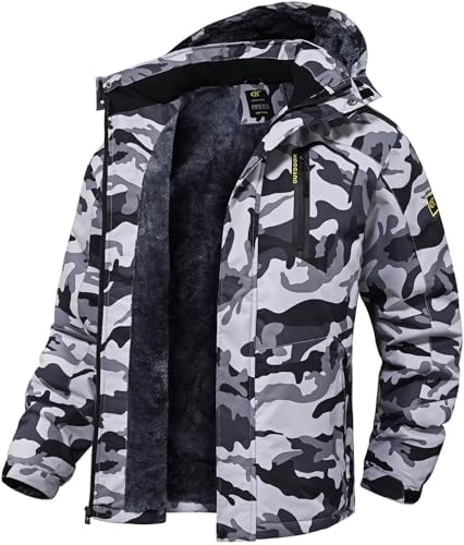 QPNGRP Mens Waterproof Ski Snowboard Jacket Winter Windproof Snow Coat