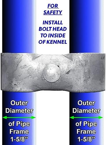 1-5/8" Galvanized Chain Link Fence Panel Clamps with Bolts & Nuts - Saddle Clamps for Dog Kennels & Temporary Fencing (1 Set)