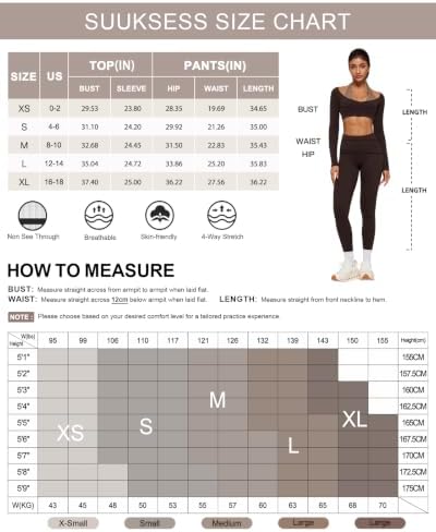 SUUKSESS Women 2 Piece Workout Sets Double Layer Padded Pilates Outfits