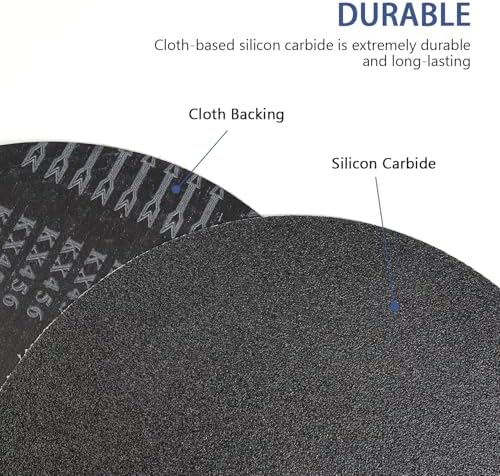 HUAALIUCHE Floor Sanding Disc Cloth-Backed Silicon Carbide，17" x 2" Holes for Concrete, Stone, 60 Grit, 3-Pack