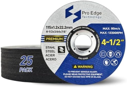 25 Pcs Premium Cut Off Wheels 4-1/2" for Angle Grinder