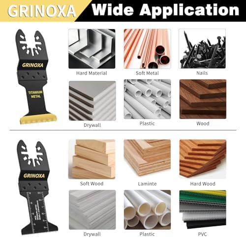 200PCS Multitool Blades, Titanium Oscillating Saw Blades for Wood Plastic