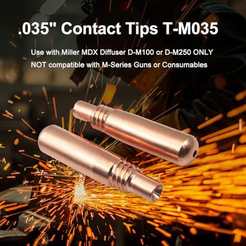 40-PK T-M035 .035" Contact Tips for Miller MDX Acculock MDX-100 MDX-250 EZ-Select Millermatic & Multimatic MIG Welding Guns Parts TM035