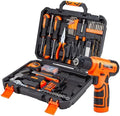 CARTMAN 150PCS 8V Cordless Drill Hand Tool Set, Orange Household Repair Kit