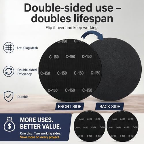 Lounsweer 12Pcs 17" Sanding Screen Disc Mesh Floor Sanding Screen, 150 Grit