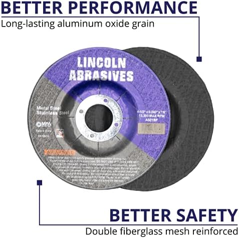 50 Pc Depressed Center 4-1/2" x .040" x 7/8" Cut-Off-Wheels Metal Cutting Discs