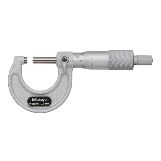 Mitutoyo 103-152 Outside Micrometer, Baked-enamel Finish, Ratchet Stop, 375-400mm Range, 0.01mm Graduation, +/-0.007mm Accuracy