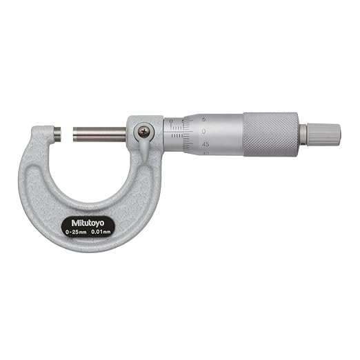 Mitutoyo 103-149 Outside Micrometer, Baked-enamel Finish, Ratchet Stop, 300-325mm Range, 0.01mm Graduation, +/-0.006mm Accuracy